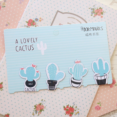 Lovely Cactus Magnetic Bookmarks (Pack of 04)