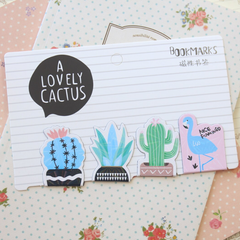 Lovely Cactus Magnetic Bookmarks (Pack of 04)